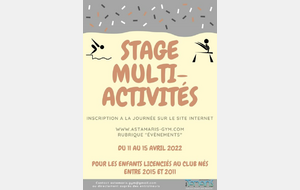 Stage multi-activités Pâques 2022
