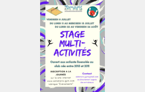 Stage multi-activités vacances d'été 2022