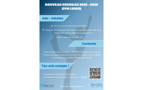 Nouveau créneau GAF / Ado - Adulte